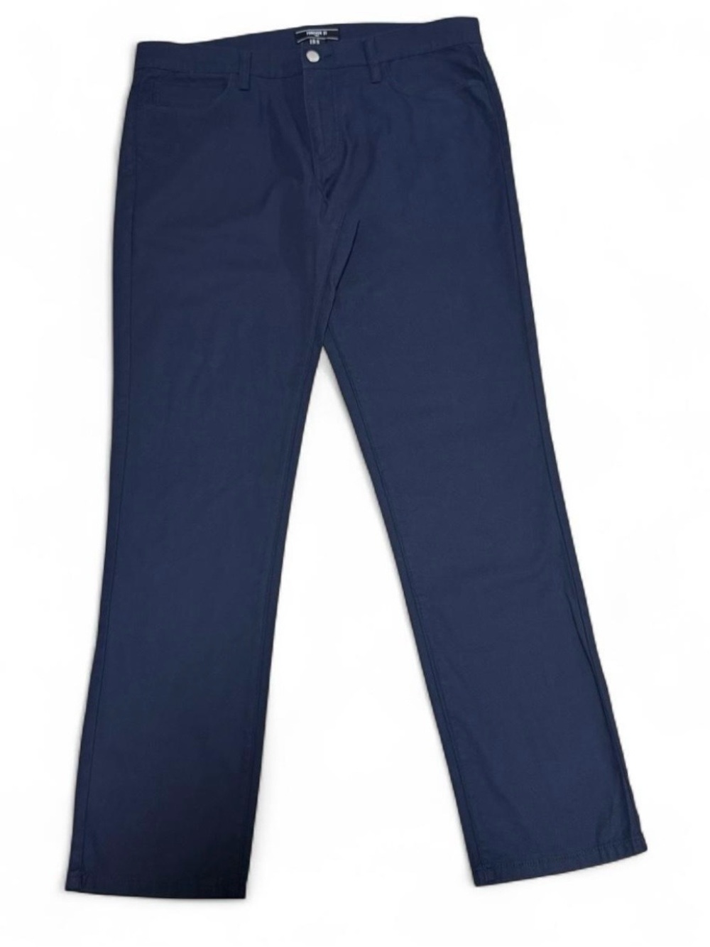 Forever 21 Men Navy Blue Chino Pants Size 36 Straight Leg Casual Trousers